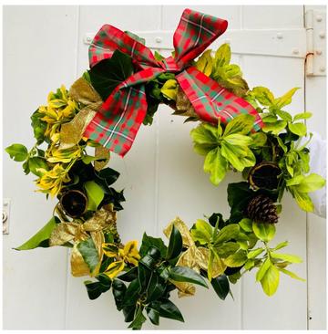 wreath with ribbon